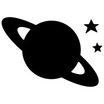 Vinilos pizarra negra planeta saturno y estrellas